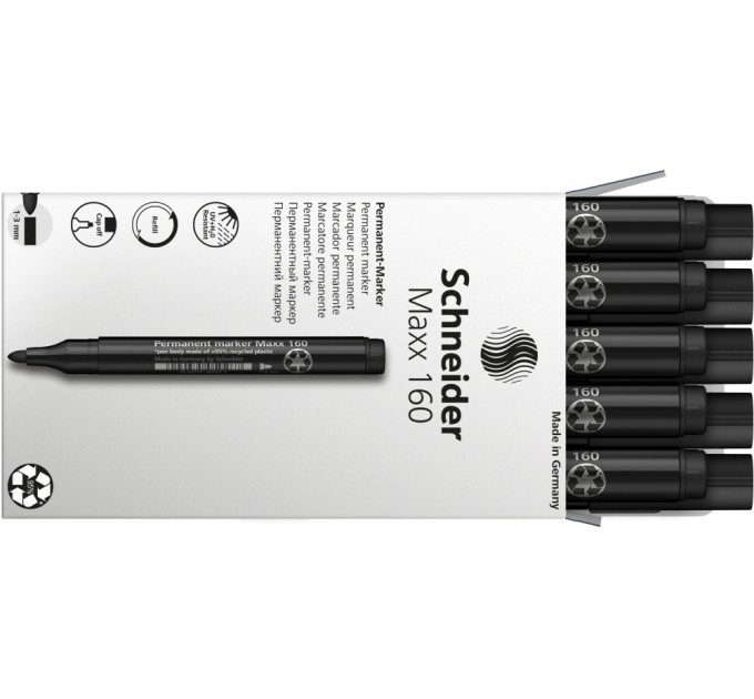 Маркер перманентний (спиртовий) SCHNEIDER MAXX 160 1-3 мм, чорний