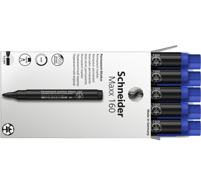 Маркер перманентний (спиртовий) SCHNEIDER MAXX 160 2-3 мм, синій