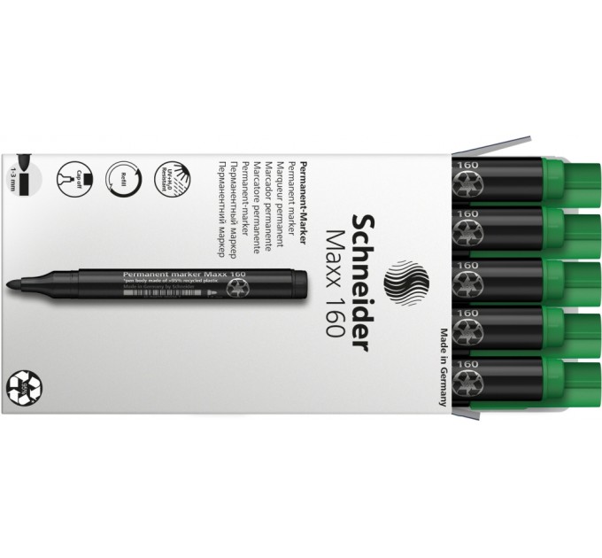 Маркер перманентний (спиртовий) SCHNEIDER MAXX 160 2-3 мм, зелений