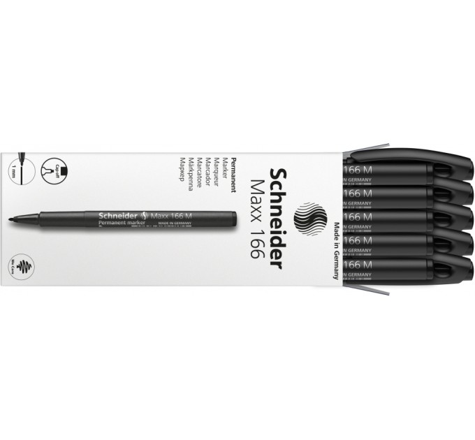 Маркер перманентний (спиртовий) SCHNEIDER MAXX 166 1,0 мм, чорний