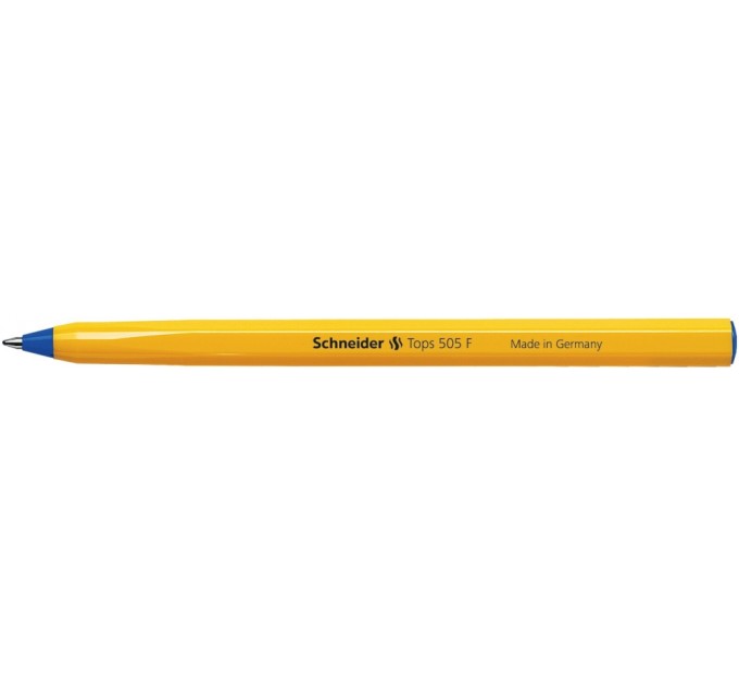 Ручка кулькова SCHNEIDER TOPS 505 F колір корпусу помаранчевий, колір чорнил синій
