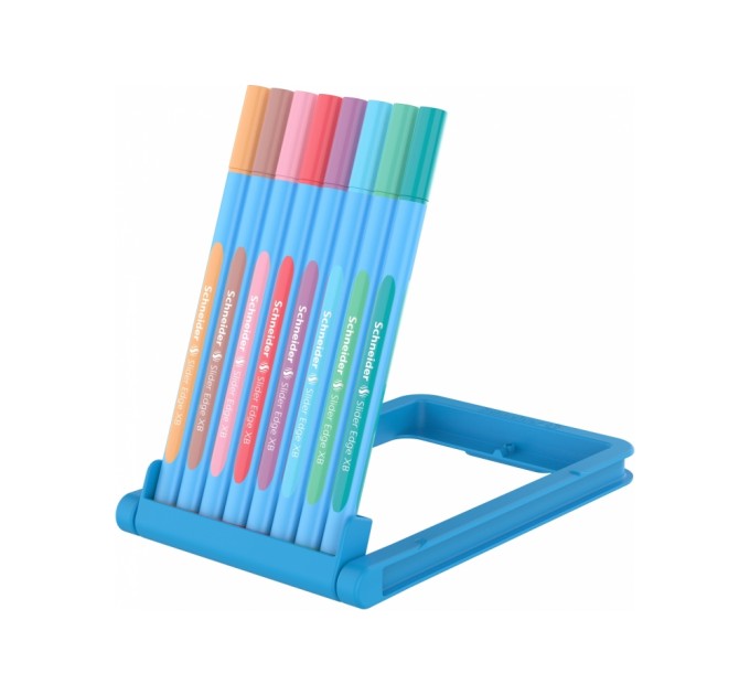 Набір ручок масляних SCHNEIDER SLIDER EDGE PASTEL XB, 8 кольорів в пластиковому пеналі