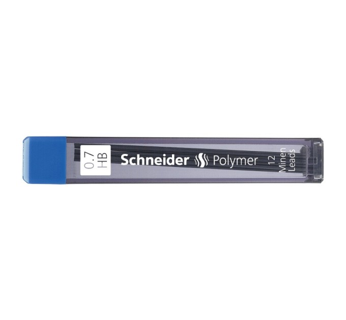 Стержні до механічного олівця SCHNEIDER 0,7 мм НВ, 12 шт в тубусі