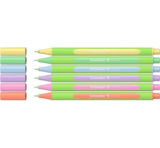 Набір лайнерів SCHNEIDER LINE-UP PASTEL, 6 пастельних кольорів в картонній упаковці