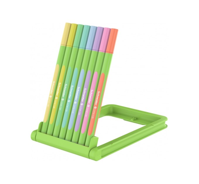 Набір лайнерів SCHNEIDER LINE-UP PASTEL, 8 пастельних кольорів в пластиковому футлярі