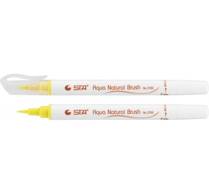 Маркер-пензлик акварельний STA 3700 AQUA NATURAL BRUSH 3700, світло жовтий