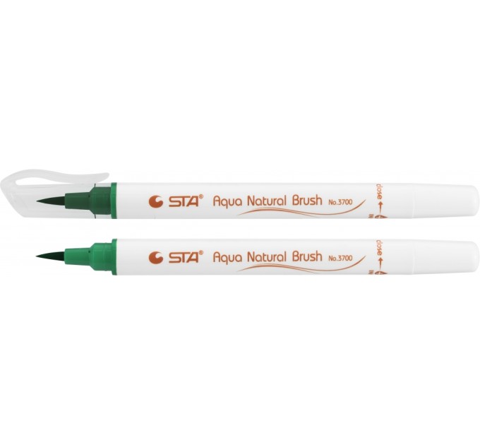 Маркер-пензлик акварельний STA 3700 AQUA NATURAL BRUSH 3700, смарагдовий