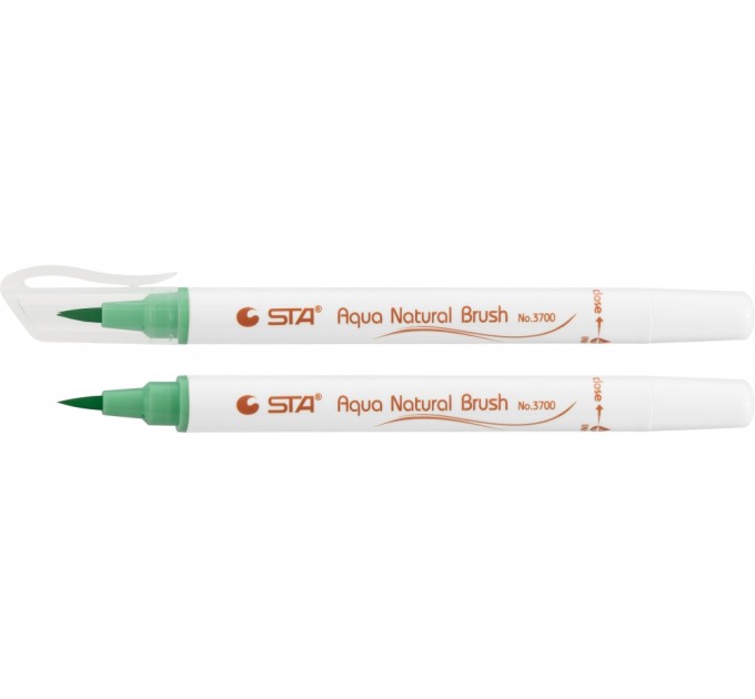 Маркер-пензлик акварельний STA 3700 AQUA NATURAL BRUSH 3700, кислотний зелений