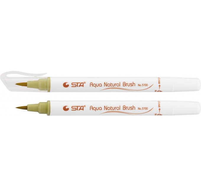 Маркер-пензлик акварельний STA 3700 AQUA NATURAL BRUSH 3700, оливково жовтий