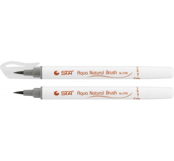 Маркер-пензлик акварельний STA 3700 AQUA NATURAL BRUSH 3700, натуральний сірий