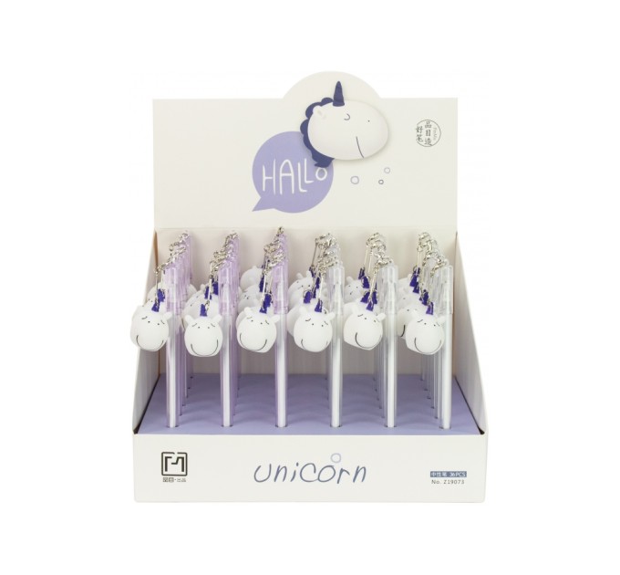 Ручка кулькова гелева Unicorn, пише синім, асорті
