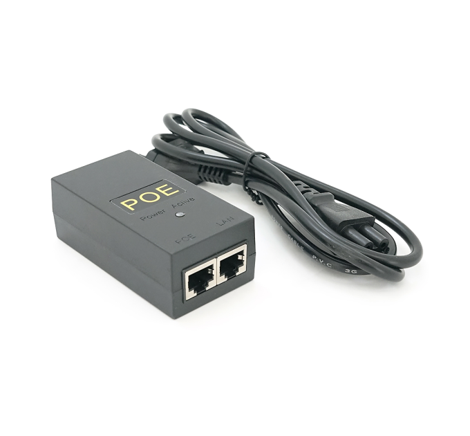 POE інжектор 12V 1A (12Вт) з портами Ethernet 10 / 100 Мбіт / с + кабель живлення