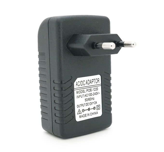 POE інжектор 12V 2A (24Вт) із портами Ethernet 10 / 100Мбіт / с