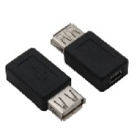 Переходник USB AF (мама) - mini USB (мама)