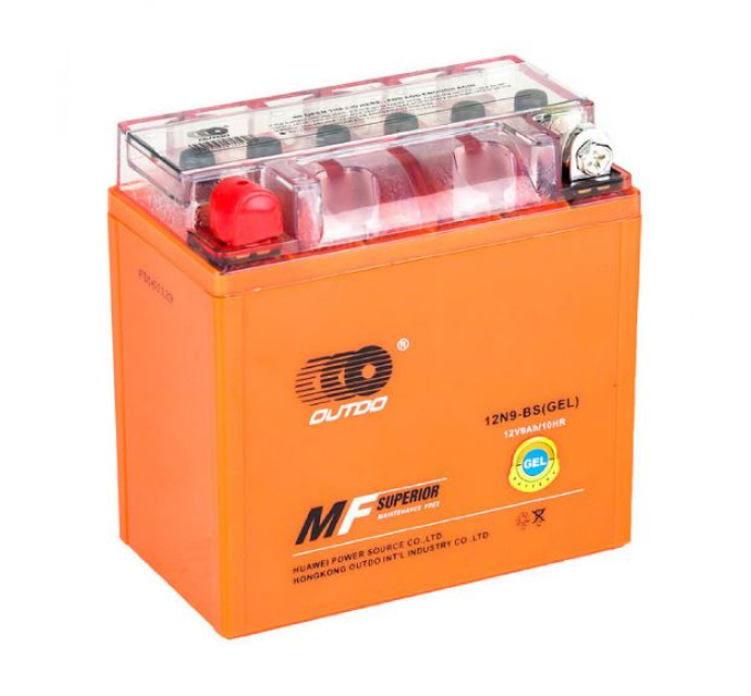 Мотоакумулятор OUTDO (Maxion) 12N9-BS GEL, 12V 9 Ah (137 х 77 х 135), Orange, Q8