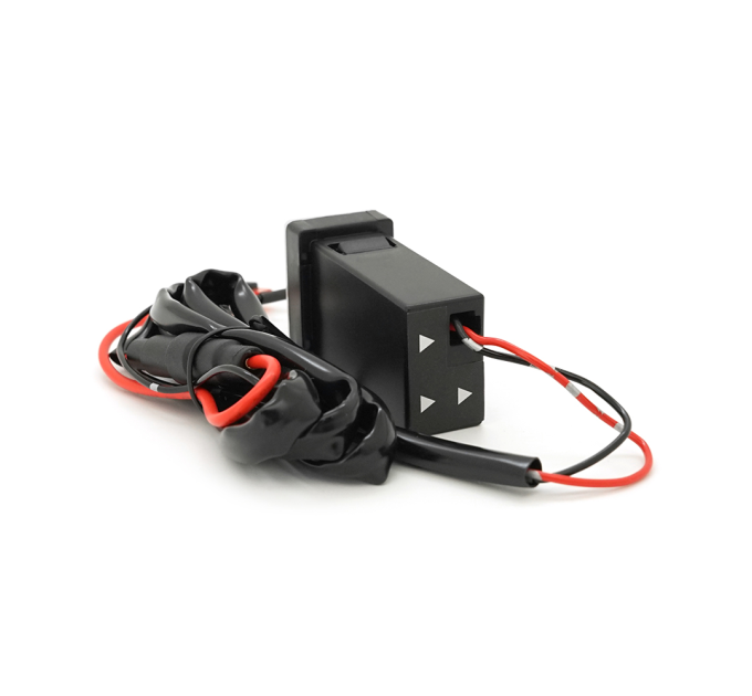 АЗУ врізне 130W-D01T03-Fuse, PD+QC, Type-C: 100W, USB: 30W, LED підсвічування, комплект проводів з роз'ємами та запобіжником, 33x22х58mm, Black