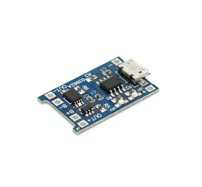 Контролер заряду для літієвої батареї 18650, 1А, роз'єм micro-USB