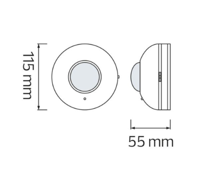 Датчик руху FOCUS 1000W 220-240V IP20 360 градусів. 115х55мм. білий