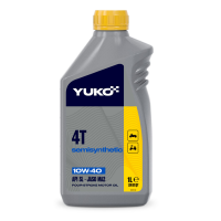 Олія YUKO SEMISYNTHETIC 4T 10W40 API SL для чотирьохтактних бензинових / дизельних двигунів малої мототехніки, каністра 1л, PE