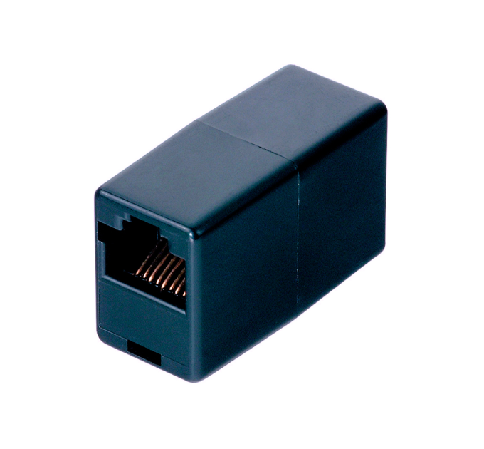 З'єднувач RJ45 8P8C мама / мама RJ45 для з'єднання кабелю, чорний, Q100