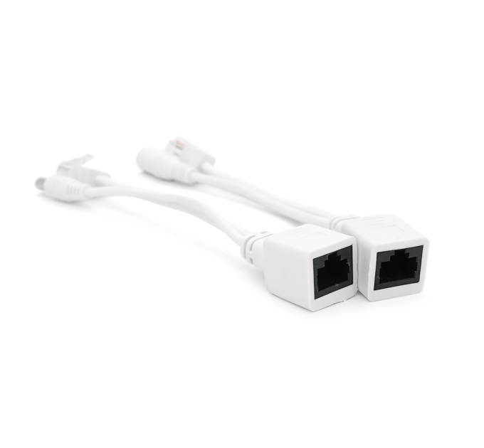 POE інжектор пасивний (пара) 802.3at (30Вт) з портами Ethernet 10 / 100Mbps, white, OEM Q50