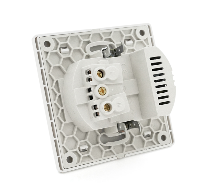 Розетка врізна із заземленням, Input: AC:110-250V / 16A, Type-C / USB-виходи, Gray