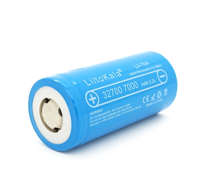 Акумулятор 32700 LiFePO4 LiitoKala Lii-70A, 7000mAh (6500-7000mAh, 30A, 3.2V (2.5-3.65V), Blue, PVC