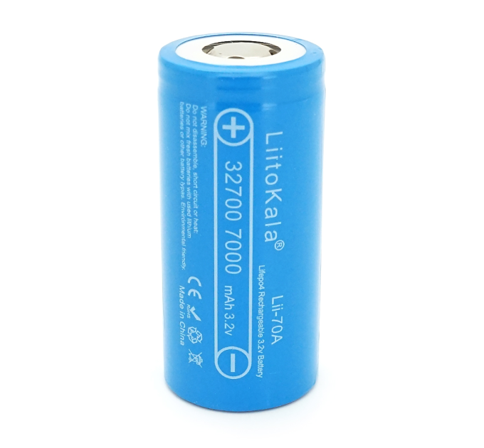 Акумулятор 32700 LiFePO4 LiitoKala Lii-70A, 7000mAh (6500-7000mAh, 30A, 3.2V (2.5-3.65V), Blue, PVC