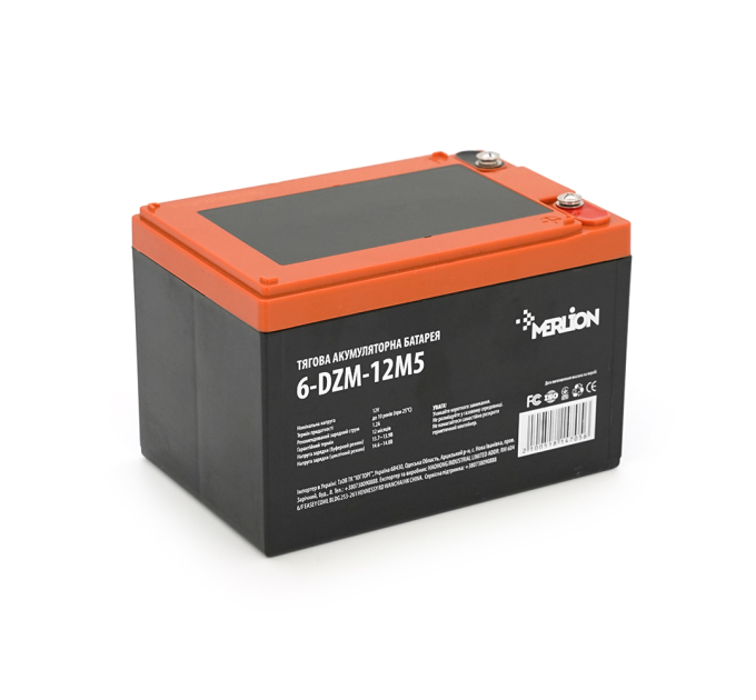 Тягова акумуляторна батарея AGM MERLION 6-DZM-12, 12V 12Ah M5 (151х98х101 мм) Orange Q3