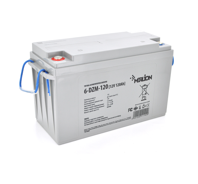 Тягова акумуляторна батарея AGM MERLION 6-DZM-120, 12V 120Ah. М8 (407 x 177 x 225) Q1