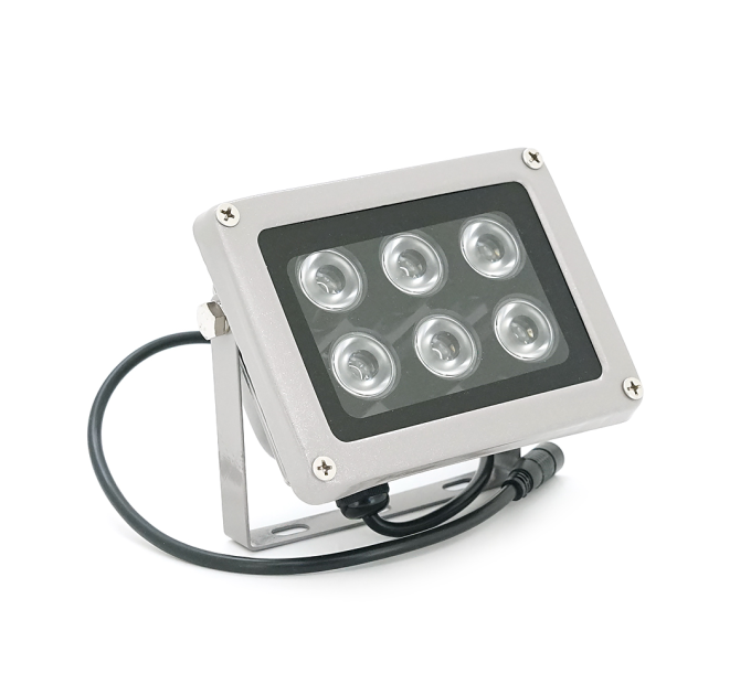 ІЧ-прожектор 6012HW. 12V, 24W, 6LED, IP66, 850Нм, кут огляду 120 °, дальність до 50м.