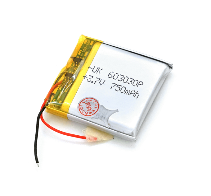 Літій-полімерний акумулятор 6*30*30mm (Li-ion 3.7В 750мА·год)