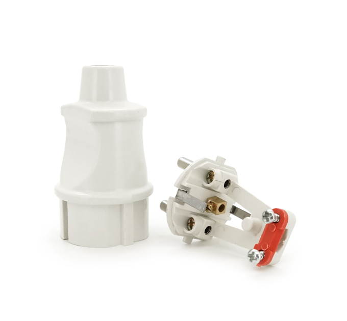 Вилка з заземленням, 16A 250V, A101, White, Q20