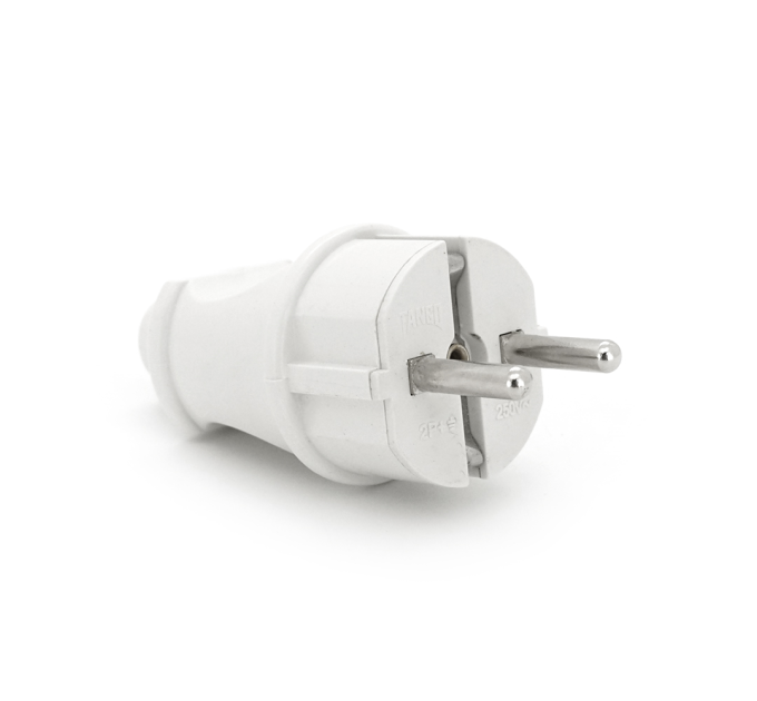 Вилка з заземленням, 16A 250V, A101, White, Q20