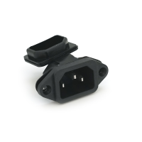 Вилка на корпус з кришкою C14, 250В, 10А, Black