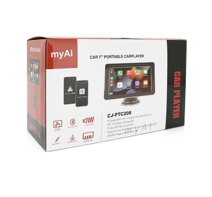 Автомобільний РК-монітор 7" + Carplay CJ-PTC701, Box