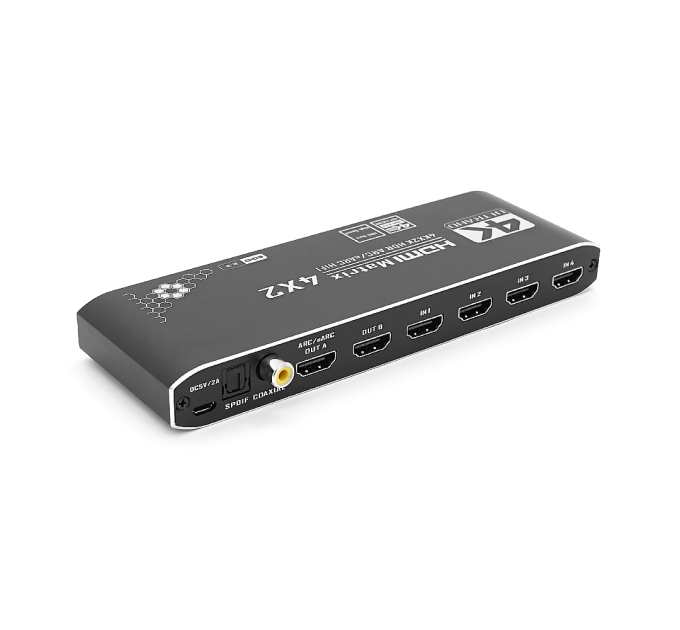 HDMI спліттер Matrix 4X2, 4K 2K 3D (220*168*53) 0.6 кг