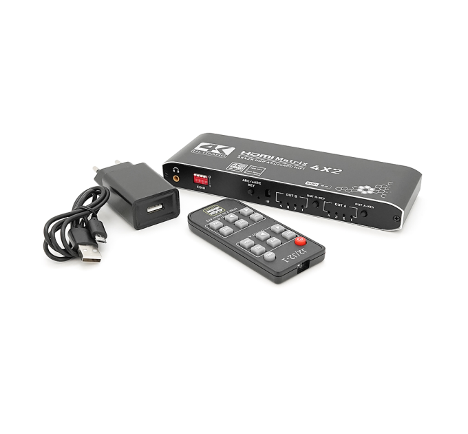 HDMI спліттер Matrix 4X2, 4K 2K 3D (220*168*53) 0.6 кг