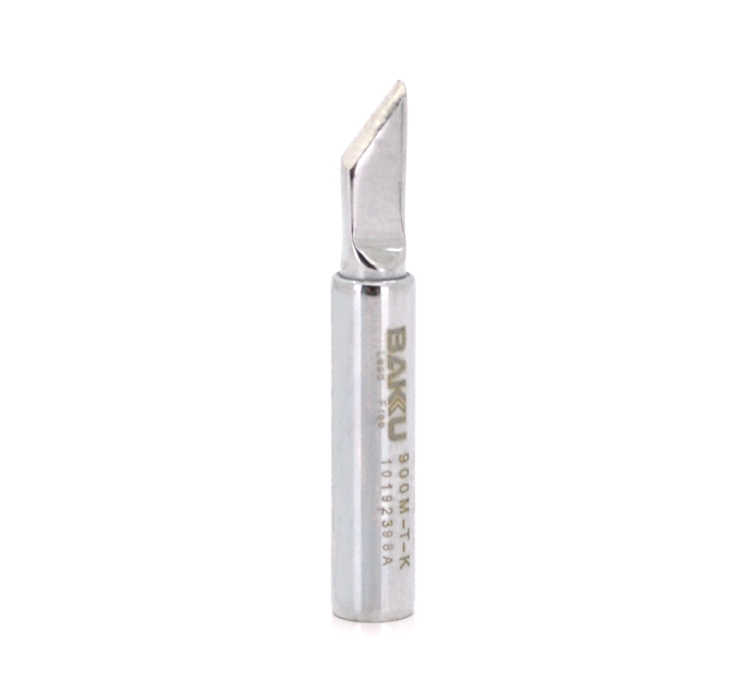 Жало для паяльника BAKKU BK-900M-T-K,silver, 4*6.3mm, мідь, гальванічне покриття, висока теплопровідність, швидке нагрівання, перо широке кутове