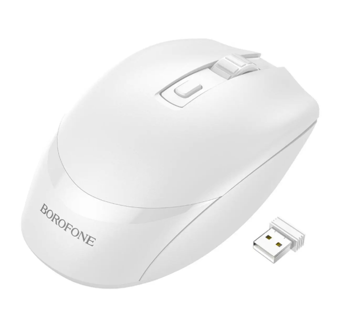 Миша бездротова BOROFONE BG7, 1600DPI, White, 2.4GHZ, Box