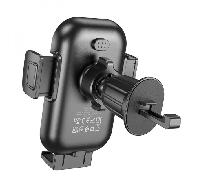 Автотримач BOROFONE BH204+ Wireless Charging 15W, кріплення на торпеду, клямка 50-90мм, Black, Box
