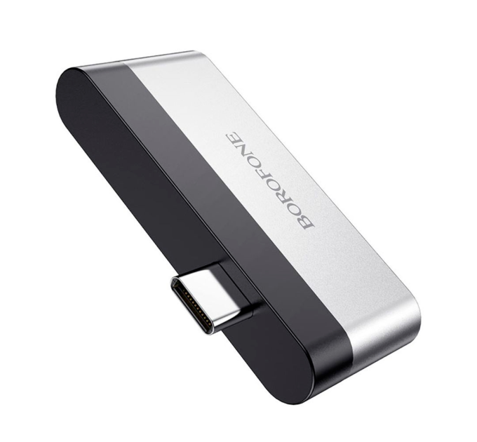 Перехідник BOROFONE DH2 Type-C(Male) - USB3.0+2*HDMI, Black, Box