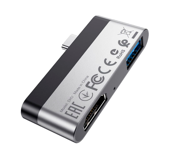 Перехідник BOROFONE DH2 Type-C(Male) - USB3.0+2*HDMI, Black, Box