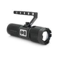 Ліхтар пошуковий BP-2303 LED PM60, 5 режимів, індикація заряду, живлення від 3*18650, IP65, кабель USB, 255х145х65мм, 0,860кг, Black, BOX