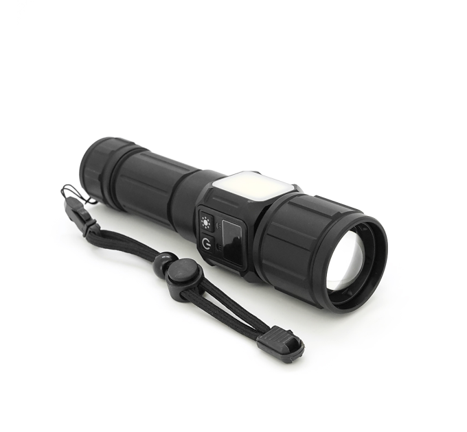 Ліхтарик BP-X708 P90, Zoom, 5+2+2 режими, корпус метал, магніт, акум 18650, індикація заряду, USB кабель, BOX