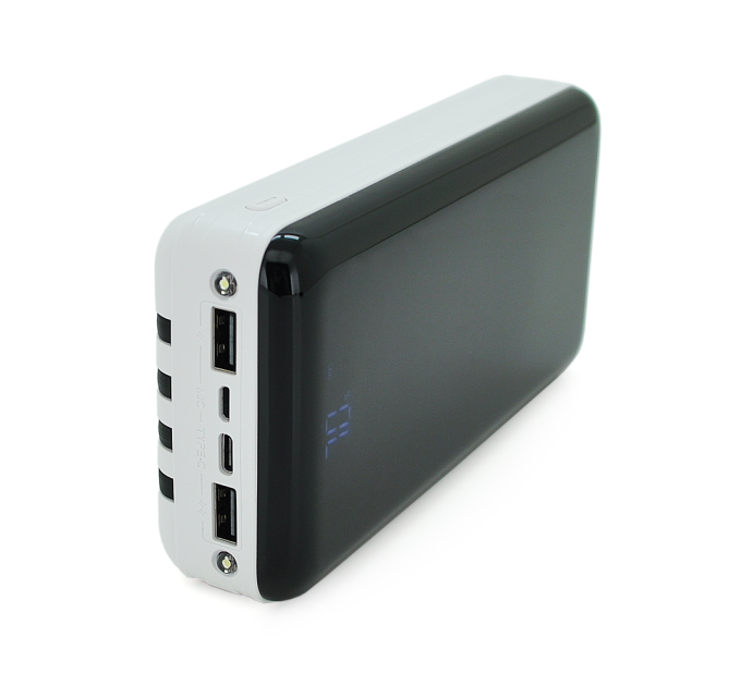 PowerBank Bix-30000mAh, Input:MicroUSB+Type-C, Output:4USB / Type-C / MicroUSB / Lightning, QC22.5W / PD20W, White
