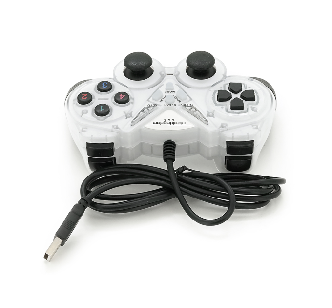 Геймпад Brazzers BR-8600 провідний для ПК, USB 2.0, Double Shock, White, Blister