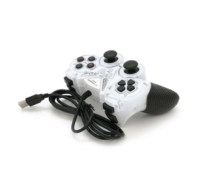 Геймпад Brazzers BR-8600 провідний для ПК, USB 2.0, Double Shock, White, Blister