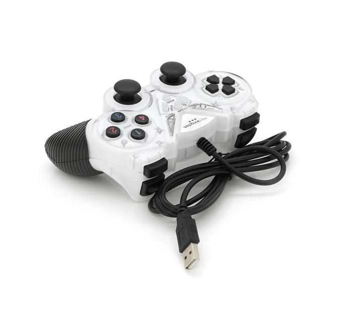 Геймпад Brazzers BR-8600 провідний для ПК, USB 2.0, Double Shock, White, Blister