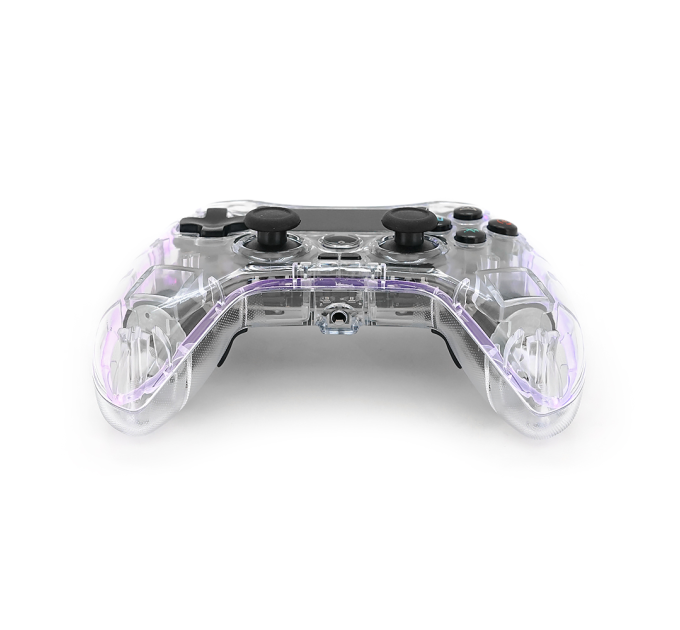 Геймпад Brazzers BR-P05 беспроводной для PS4 / PC / IOS / Android DUAL Motor Vibration, BT4.0, AUX, LED light bar, Transparent, 3.7V, 600mAh, Blister-box